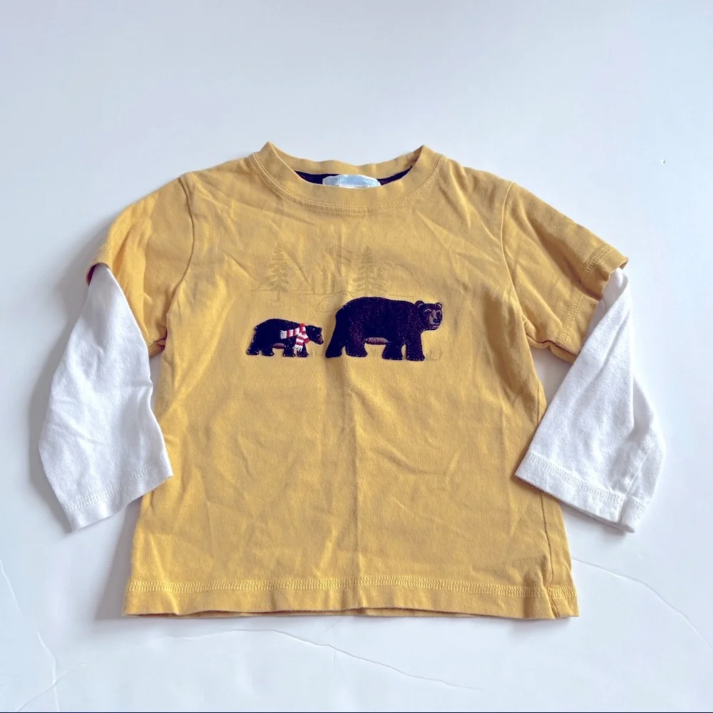 Janie and Jack Bear Double Sleeve Tee